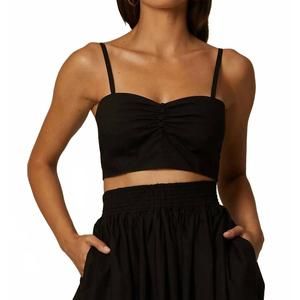 NEW SANTICLER daria cropped bralette top in black